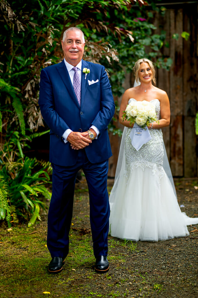 Father and Daughter First Look on Wedding day