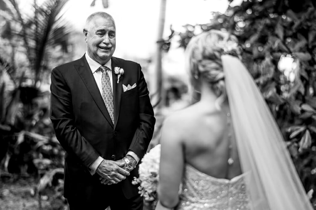 Father and Daughter First Look on Wedding day