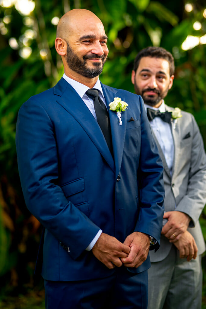 groom reaction during ceremony