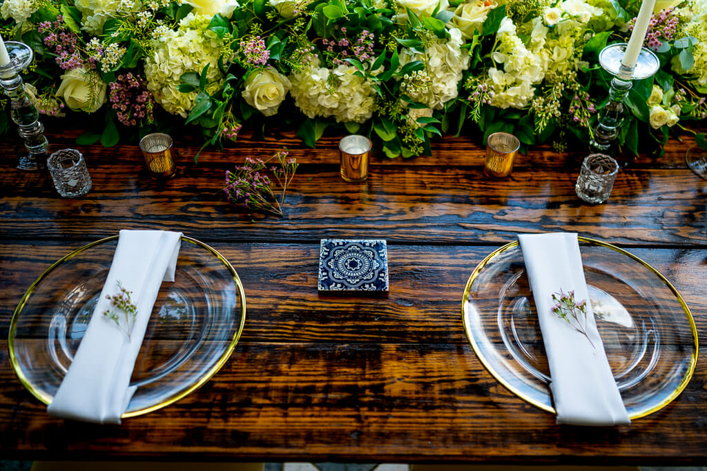 Bide and Groom Table Setup - Wedding Decor by Lorraine's Flowers