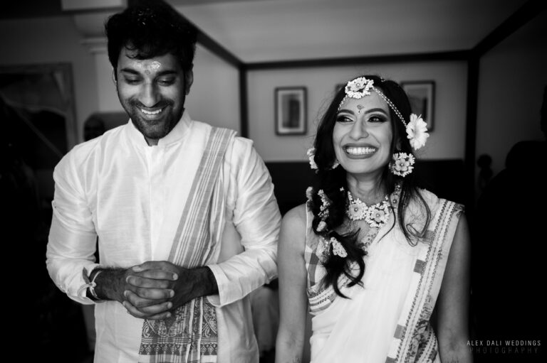 Indian wedding couple during Pooja ceremony at Hyatt Grand Reserve